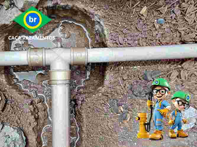 Serviço técnico de infiltração de água com detector Geofone